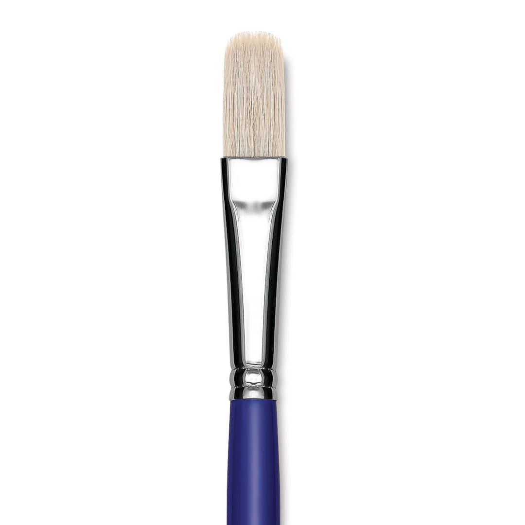 Open in modal - Blick Scholastic White Bristle Brush - Filbert, Size 14 close up
