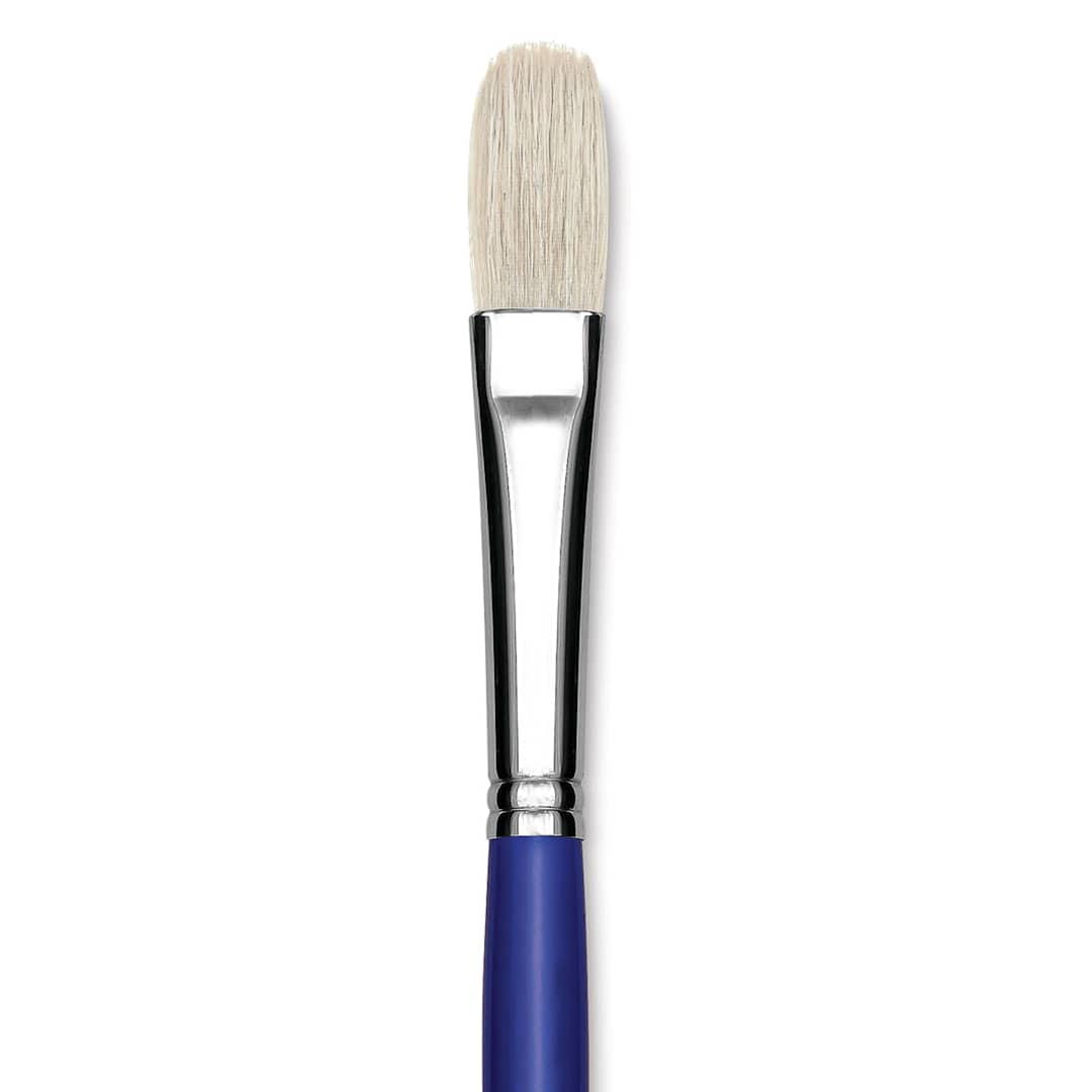 Open in modal - Blick Scholastic White Bristle Brush - Filbert, Size 18 close up