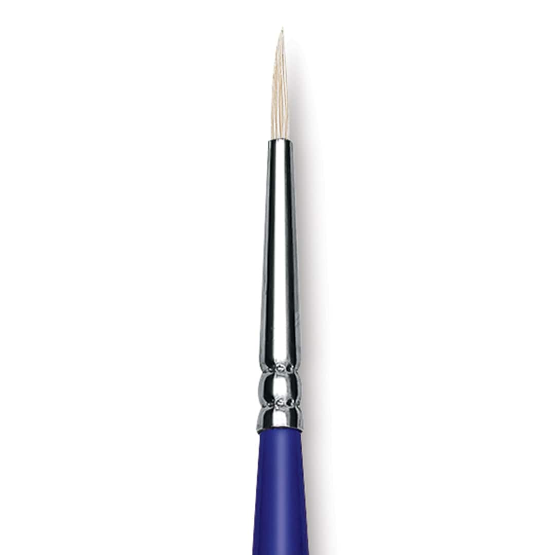 Open in modal - Blick Scholastic White Bristle Brush - Round, Size 1 close up