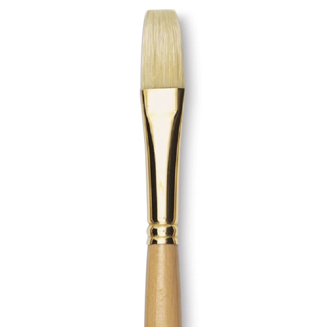 Open in modal - Raphaël D'Artigny Interlocked White Bristle Brush - Flat, Long Handle, Size 16