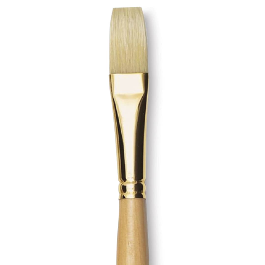 Open in modal - Raphaël D'Artigny Interlocked White Bristle Brush - Flat, Long Handle, Size 18