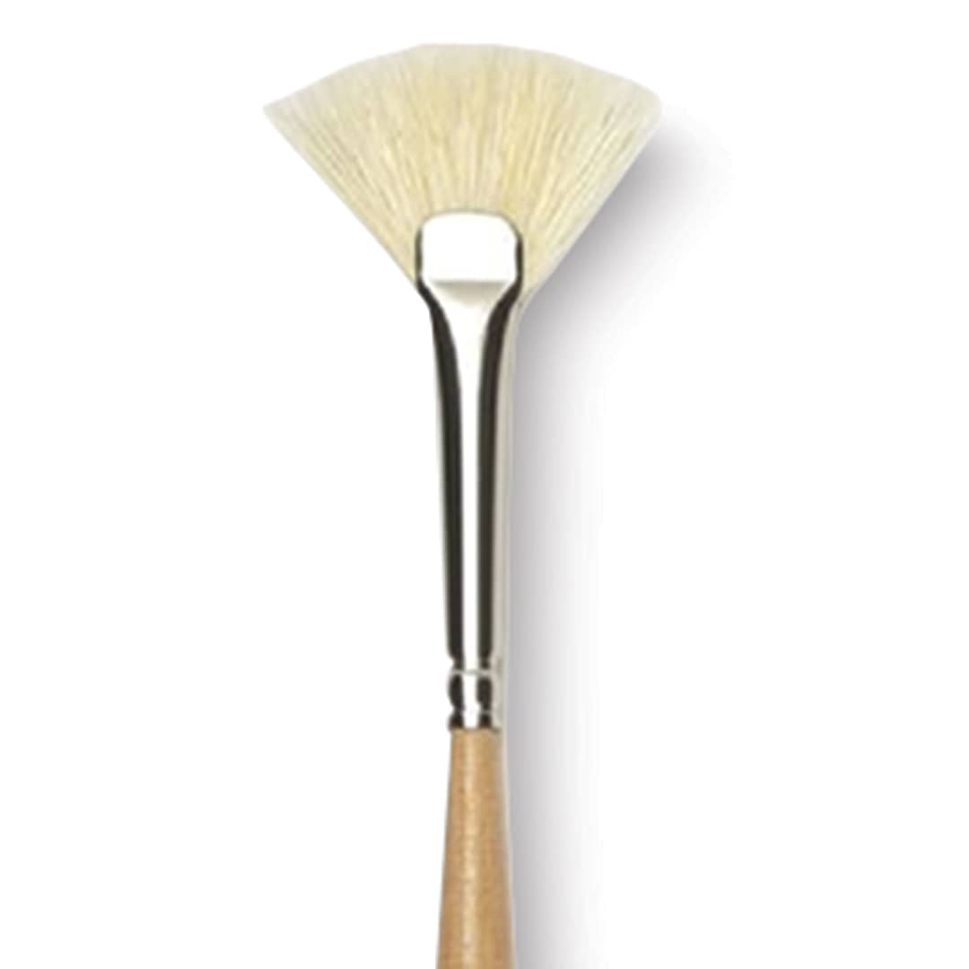 Open in modal - Raphaël D'Artigny Interlocked White Bristle Brush - Fan, Long Handle, Size 2