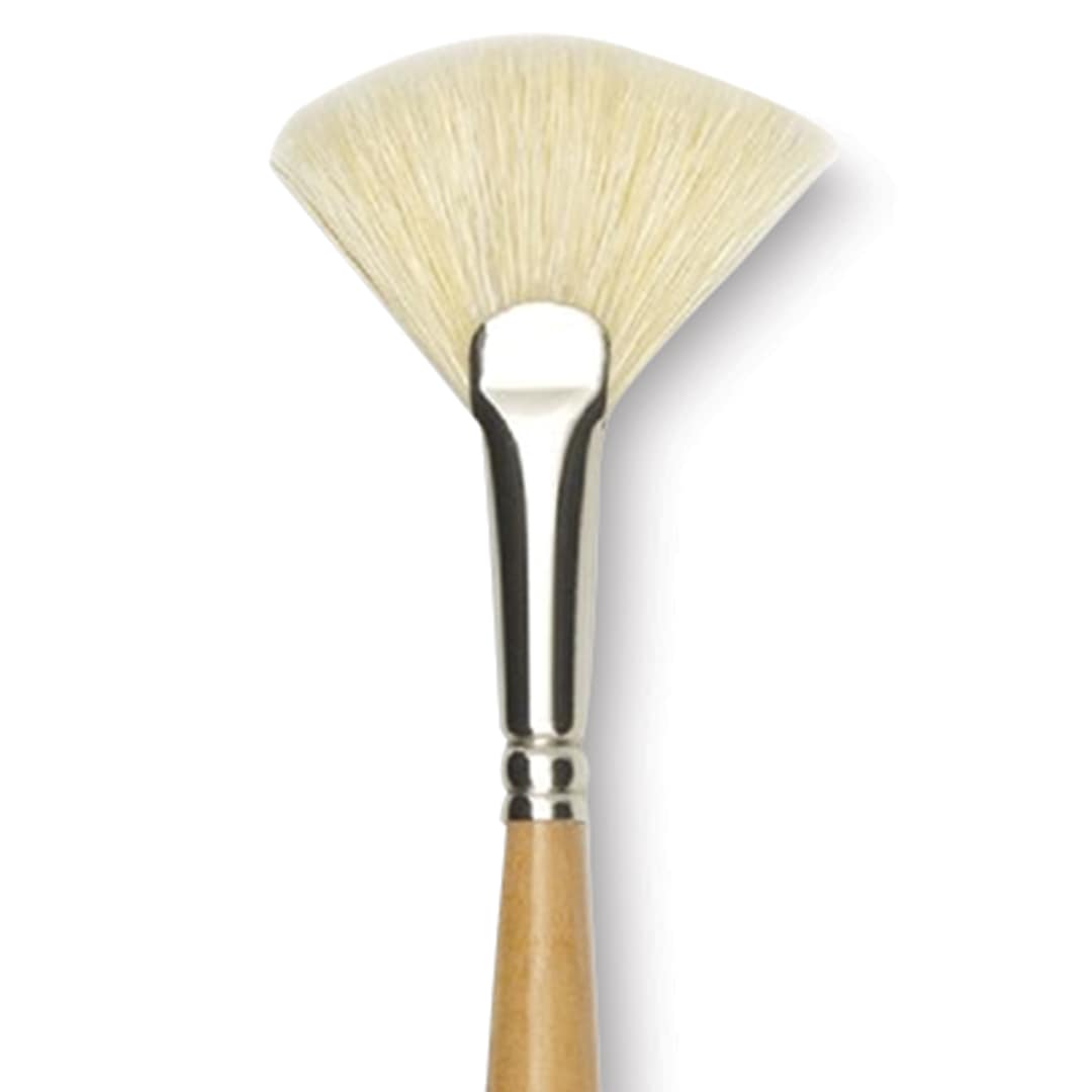 Open in modal - Raphaël D'Artigny Interlocked White Bristle Brush - Fan, Long Handle, Size 10
