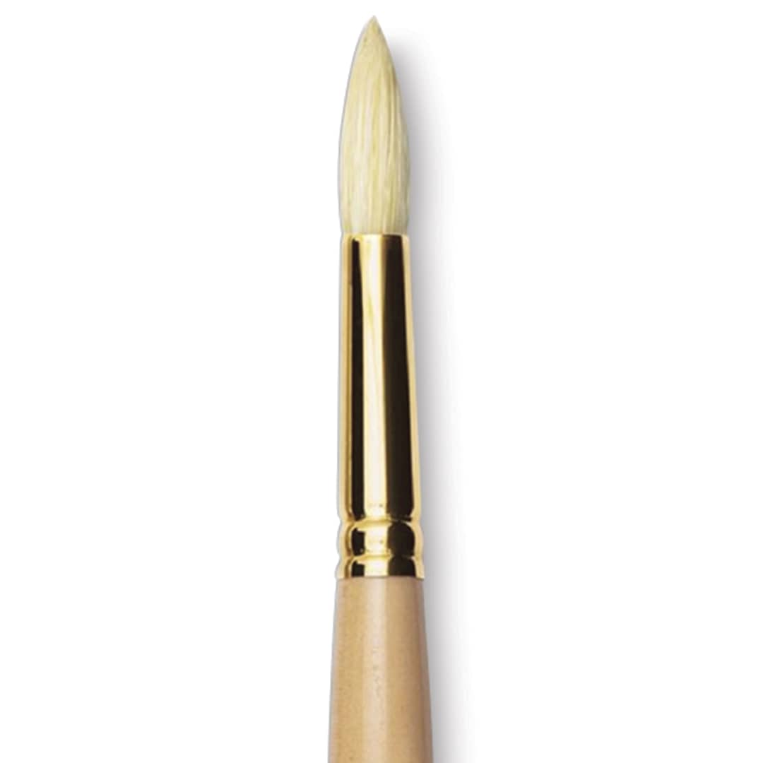 Open in modal - Raphaël D'Artigny Interlocked White Bristle Brush - Round, Long Handle, Size 16