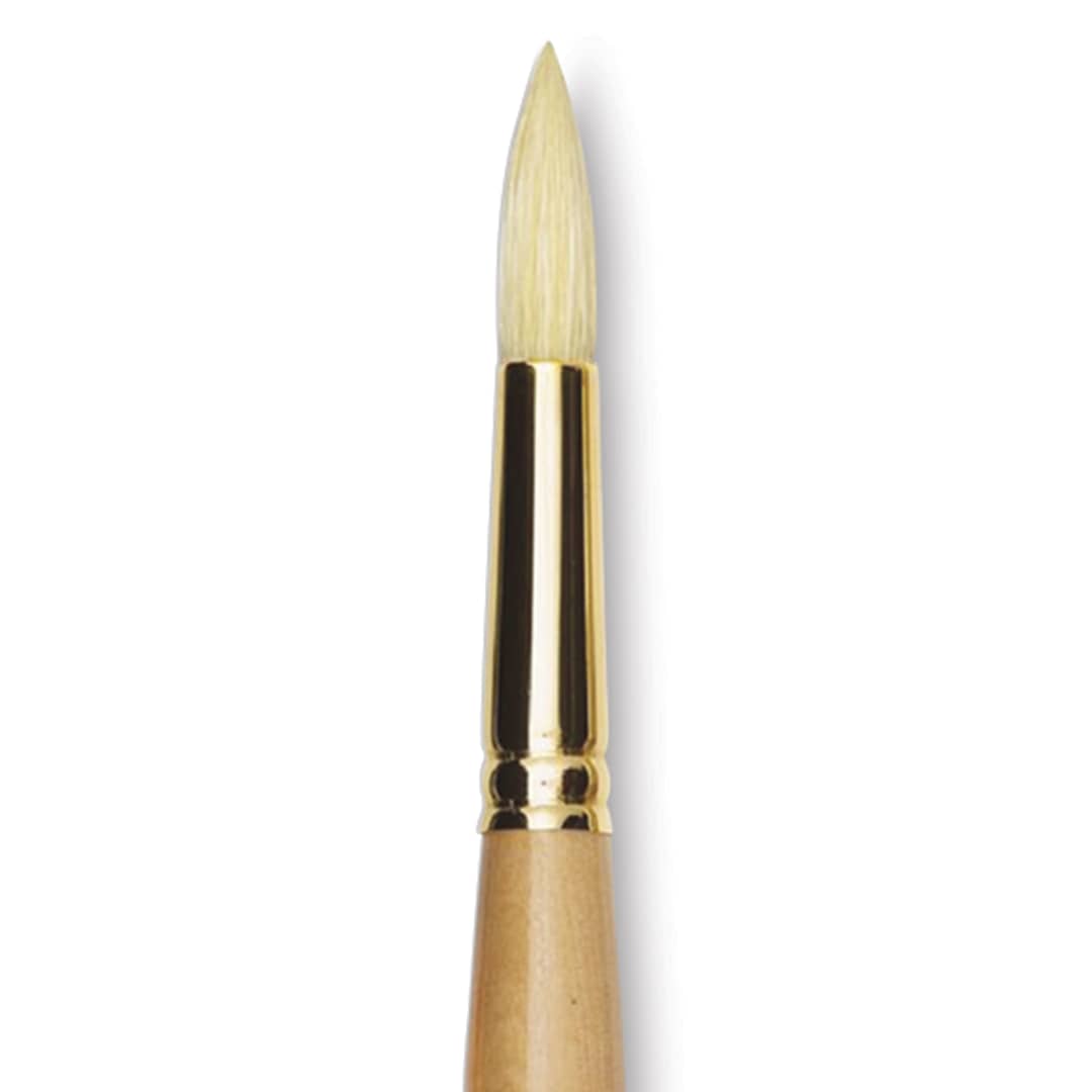 Open in modal - Raphaël D'Artigny Interlocked White Bristle Brush - Round, Long Handle, Size 18