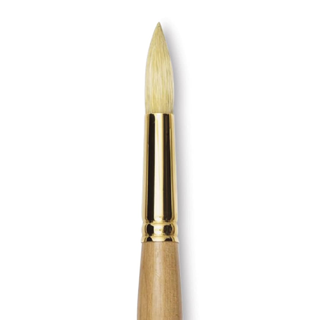Open in modal - Raphaël D'Artigny Interlocked White Bristle Brush - Round, Long Handle, Size 20