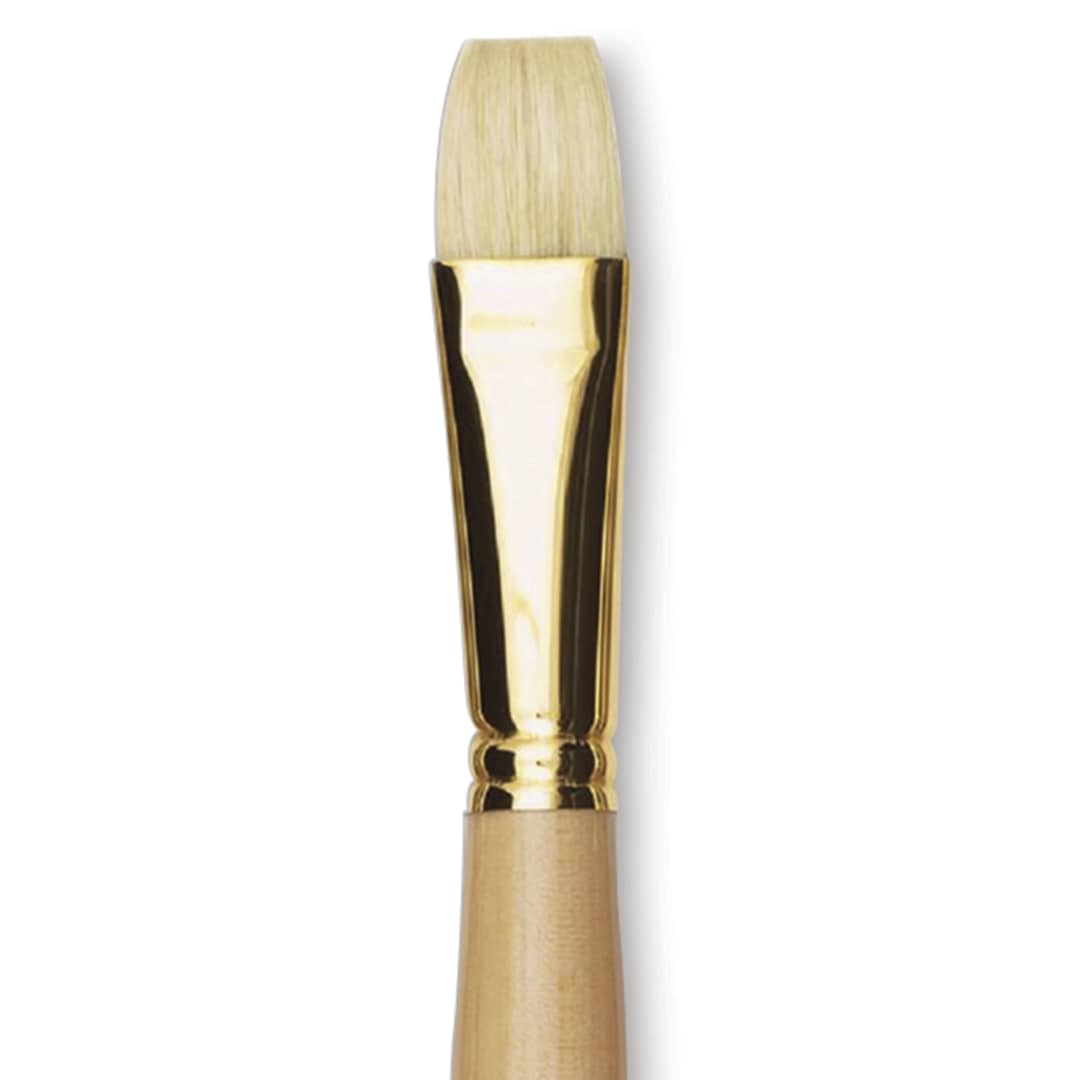 Open in modal - Raphaël D'Artigny Interlocked White Bristle Brush - Bright, Long Handle, Size 22