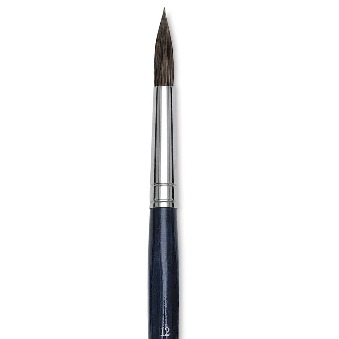 Open in modal - Da Vinci Cosmotop Sable Mix B Brush - Round, Short Handle, Size 12 close up
