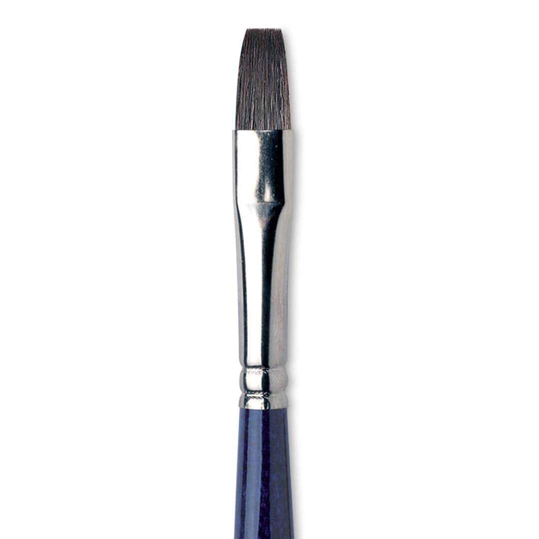 Open in modal - Da Vinci Sable Mix Brush - Flat Wash, Short Handle, Size 8 close up