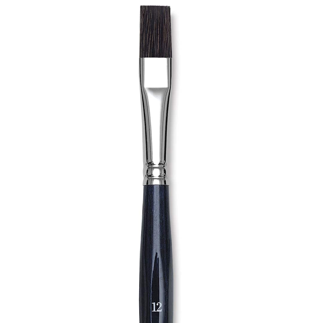Open in modal - Da Vinci Sable Mix Brush - Flat Wash, Short Handle, Size 12 close up