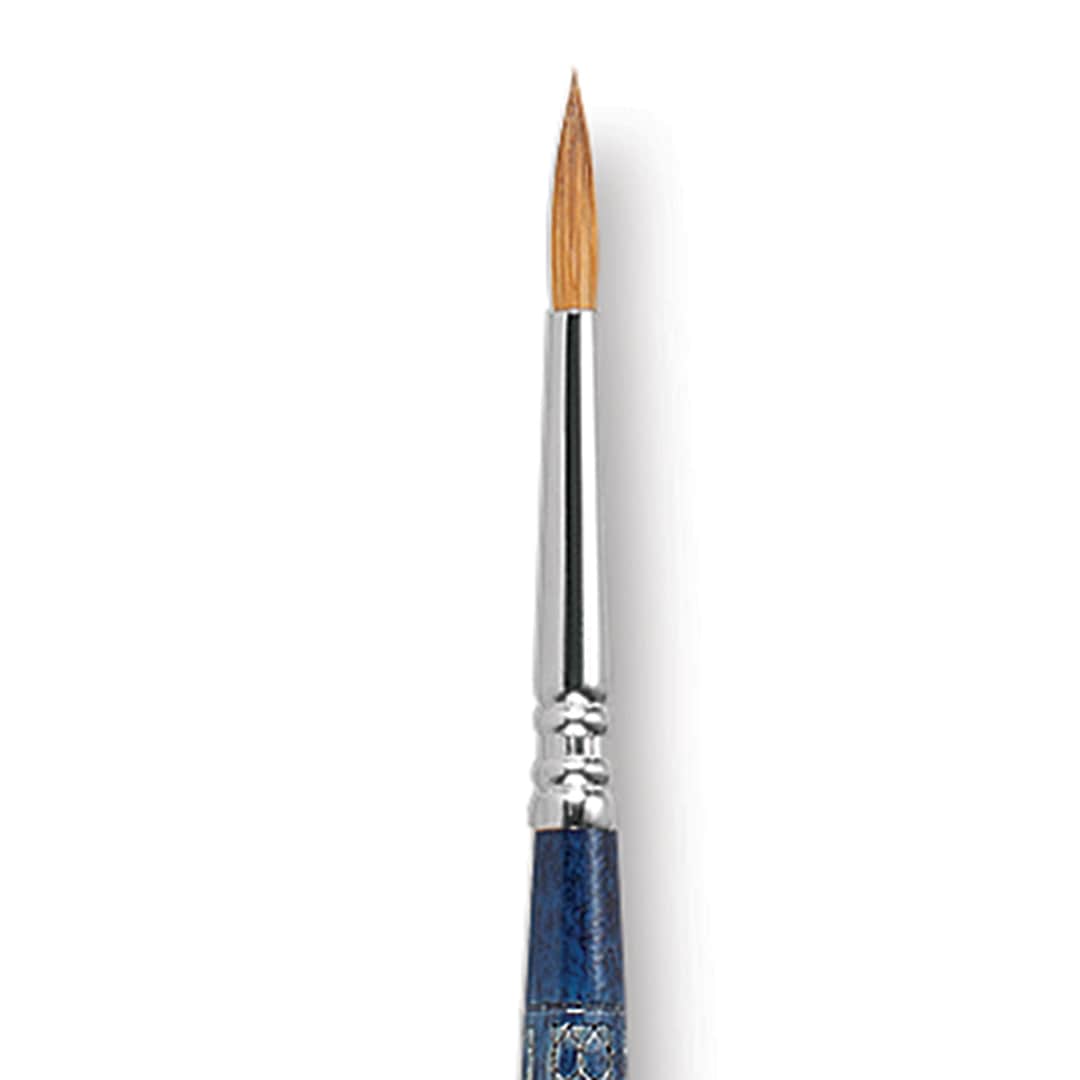 Open in modal - Escoda Optimo Kolinsky Sable Brush - Pointed Round, Long Handle, Size 4 close up