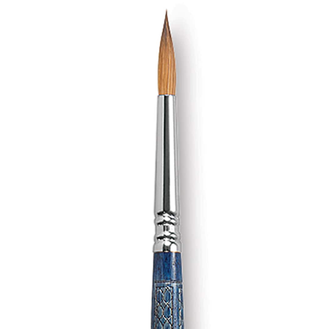 Open in modal - Escoda Optimo Kolinsky Sable Brush - Pointed Round, Long Handle, Size 6 close up
