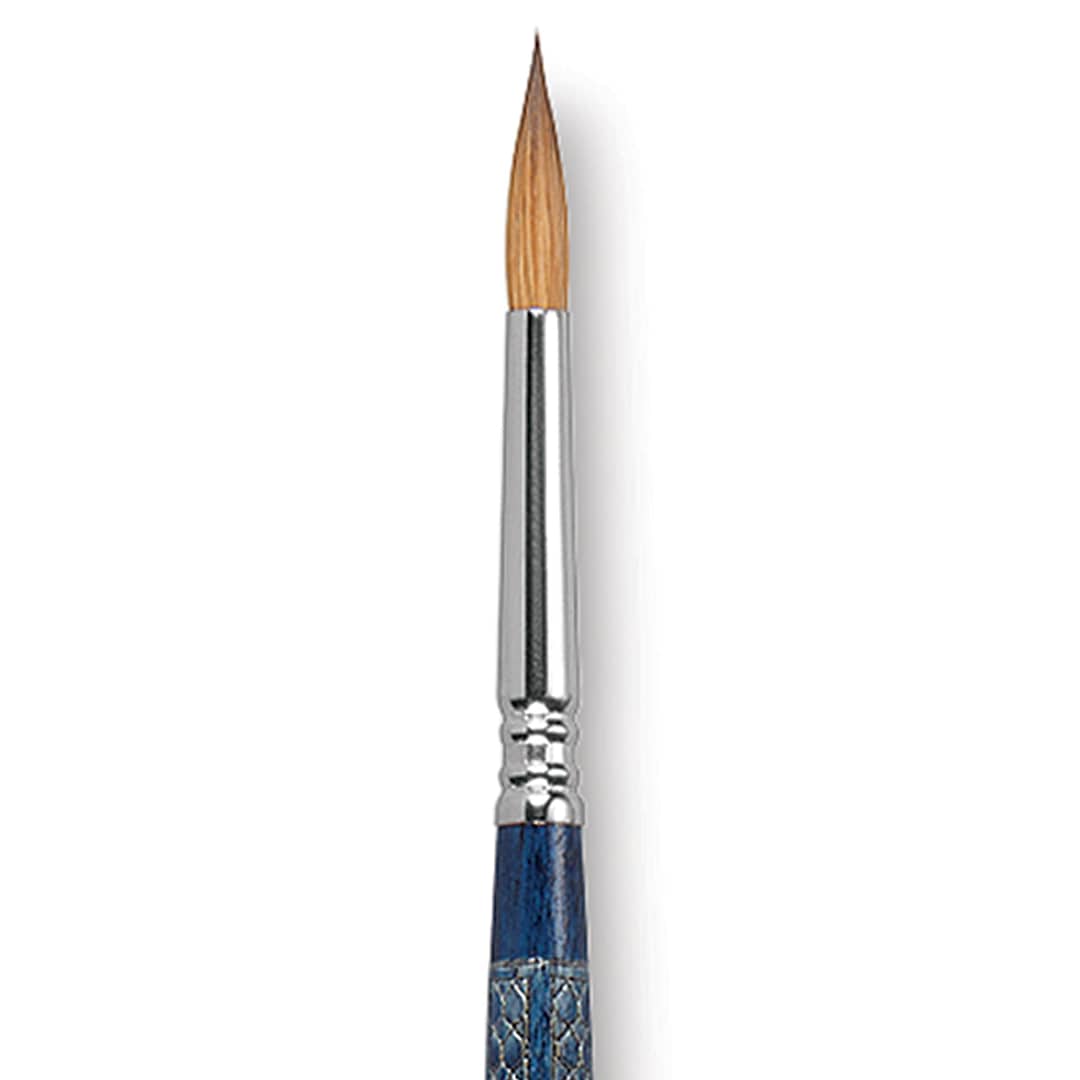 Open in modal - Escoda Optimo Kolinsky Sable Brush - Pointed Round, Long Handle, Size 8 close up