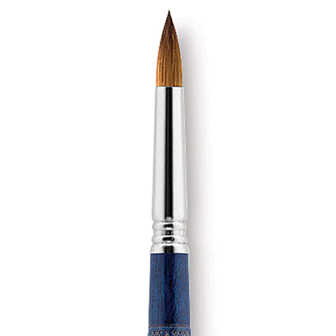 Open in modal - Escoda Optimo Kolinsky Sable Brush - Pointed Round, Long Handle, Size 10 close up