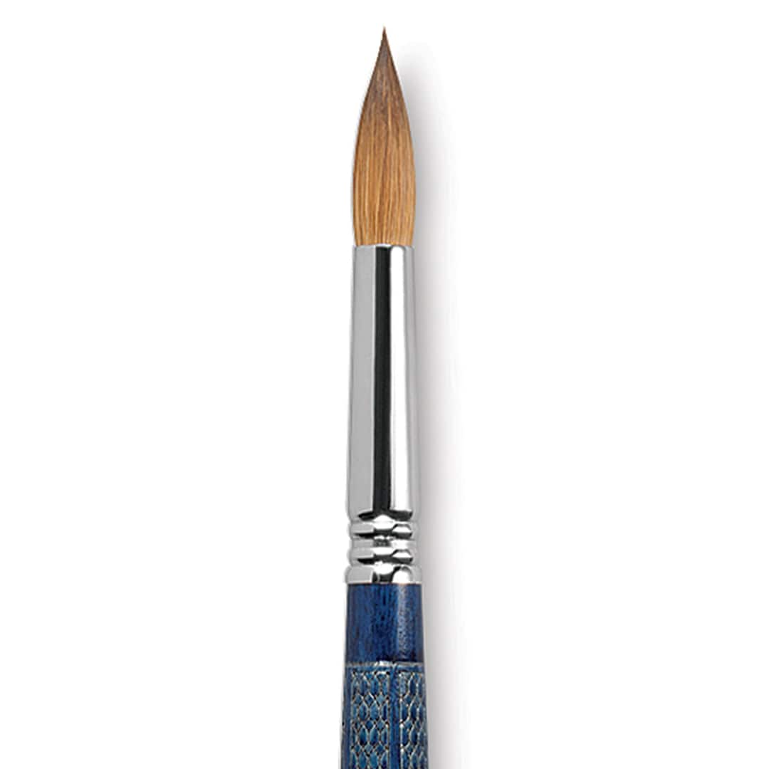 Open in modal - Escoda Optimo Kolinsky Sable Brush - Pointed Round, Long Handle, Size 14 close up