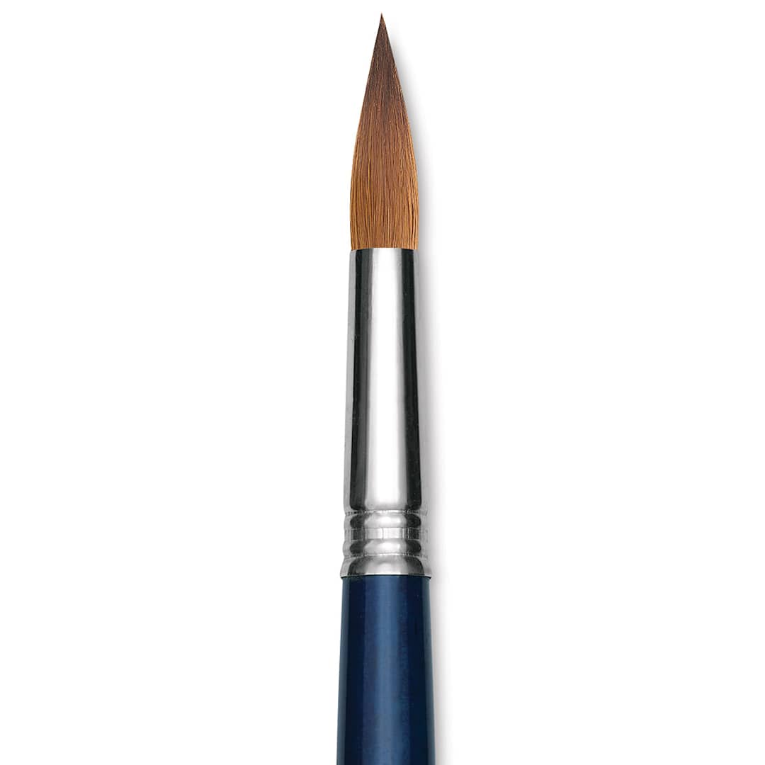 Open in modal - Escoda Optimo Kolinsky Sable Brush - Pointed Round, Long Handle, Size 16 close up