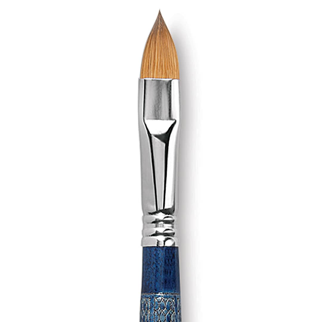 Open in modal - Escoda Optimo Kolinsky Sable Brush - Filbert, Long Handle, Size 14 close up