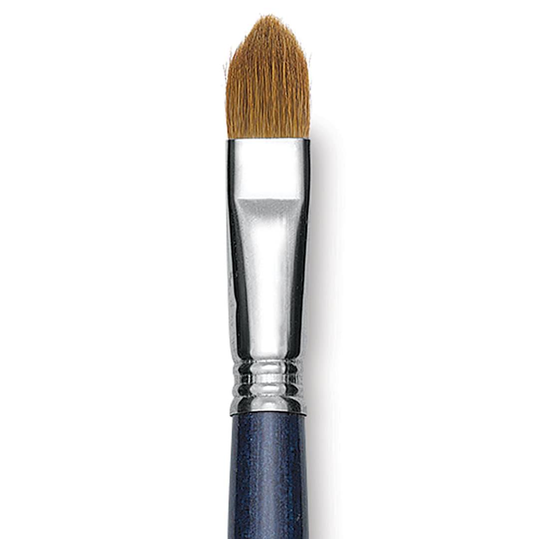 Open in modal - Escoda Optimo Kolinsky Sable Brush - Filbert, Long Handle, Size 16 close up