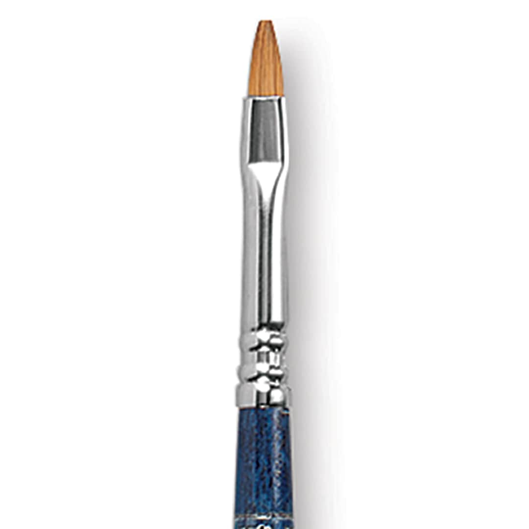 Open in modal - Escoda Optimo Kolinsky Sable Brush - Bright, Long Handle, Size 4 close up