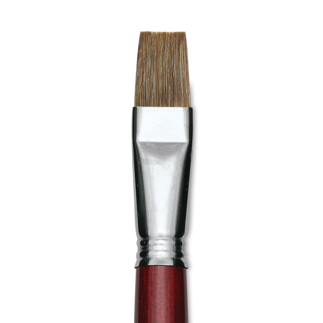 Open in modal - Escoda Bravo Light Ox Hair Brush - Bright, Long Handle, Size 20 close up