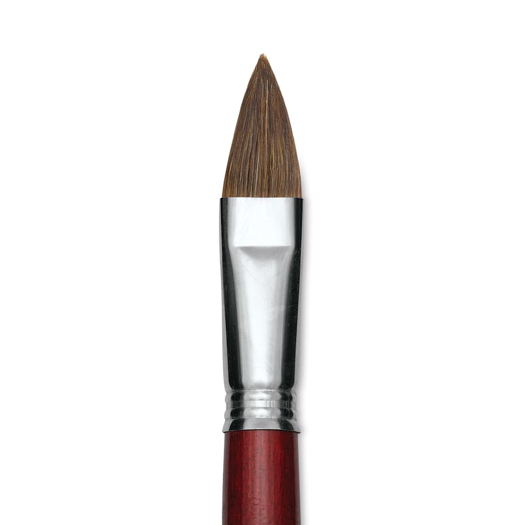 Open in modal - Escoda Bravo Light Ox Hair Brush - Long Filbert, Long Handle, Size 20 close up