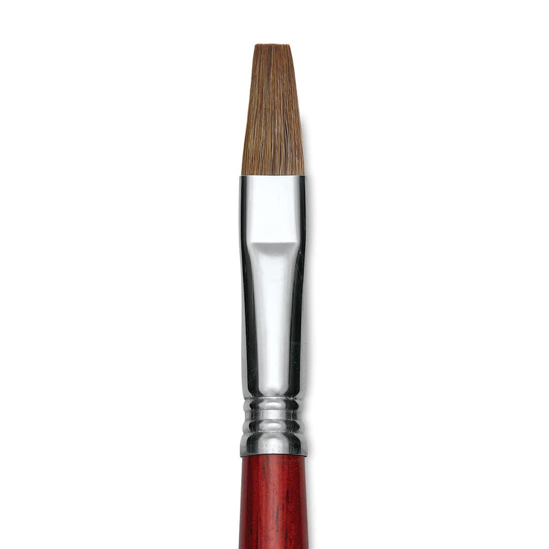 Open in modal - Escoda Bravo Light Ox Hair Brush - Flat, Long Handle, Size 14 close up