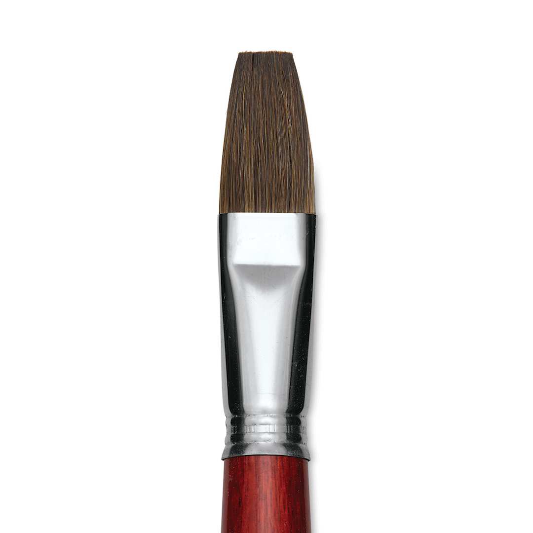 Open in modal - Escoda Bravo Light Ox Hair Brush - Flat, Long Handle, Size 22 close up