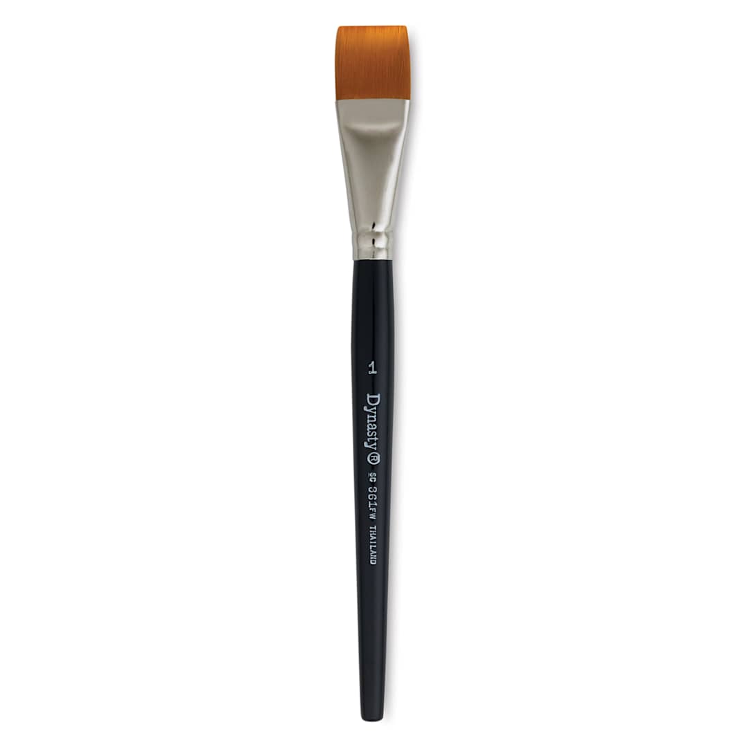 Open in modal - Dynasty Finest Golden Synthetic Brush - Flat Wash, Refill Brush, 1"
