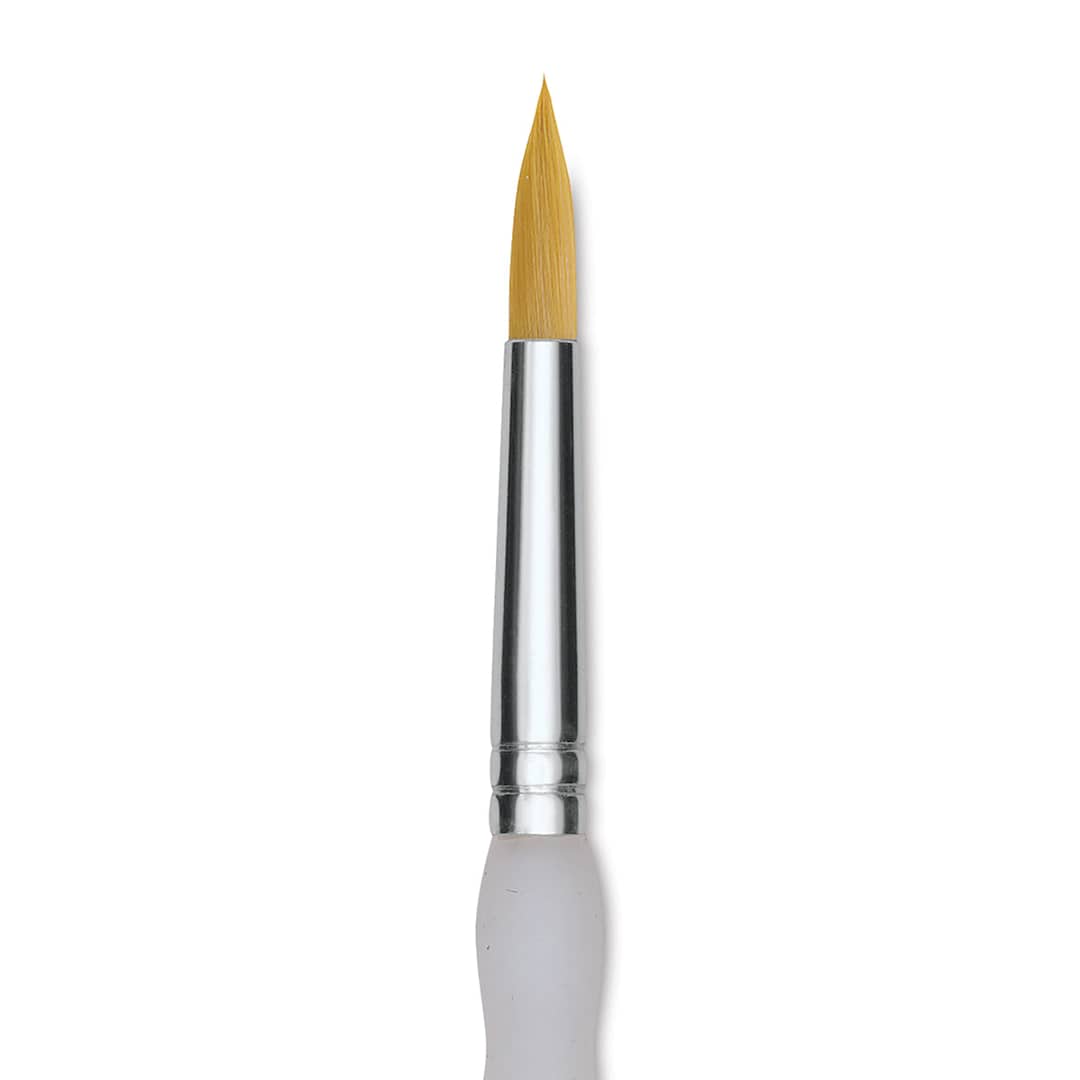 Open in modal - Royal & Langnickel Soft Grip Golden Taklon Brush - Round, Long Handle, Size 4
