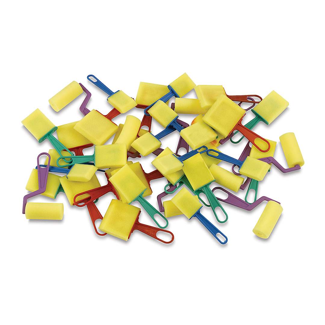 Open in modal - Foam Brush Set - Assorted styles of Foam Brushes shown in pile
