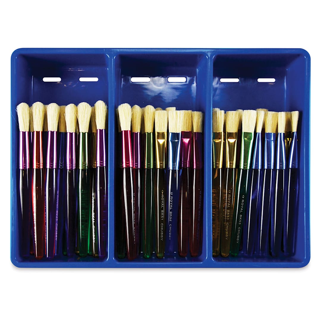 Open in modal - Royal & Langnickel Big Kid’s Choice Chubby Bristle Brush Class Pack - Rounds and Flats