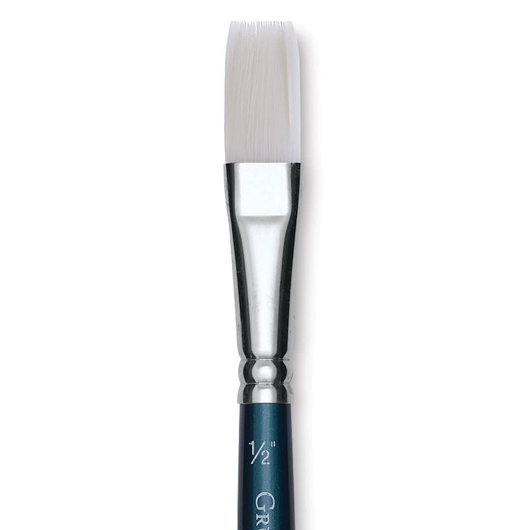 Open in modal - Grumbacher Academy Watercolor Brush - Stroke, Short Handle, Size 1/2" close up