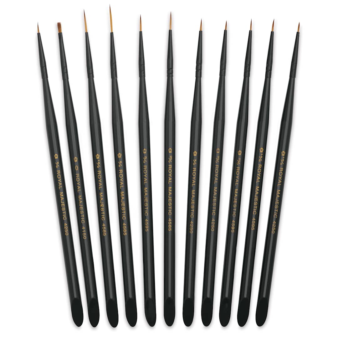 Open in modal - Royal Langnickel Majestic Brushes - Detail, Set of 11, brushes fanned out