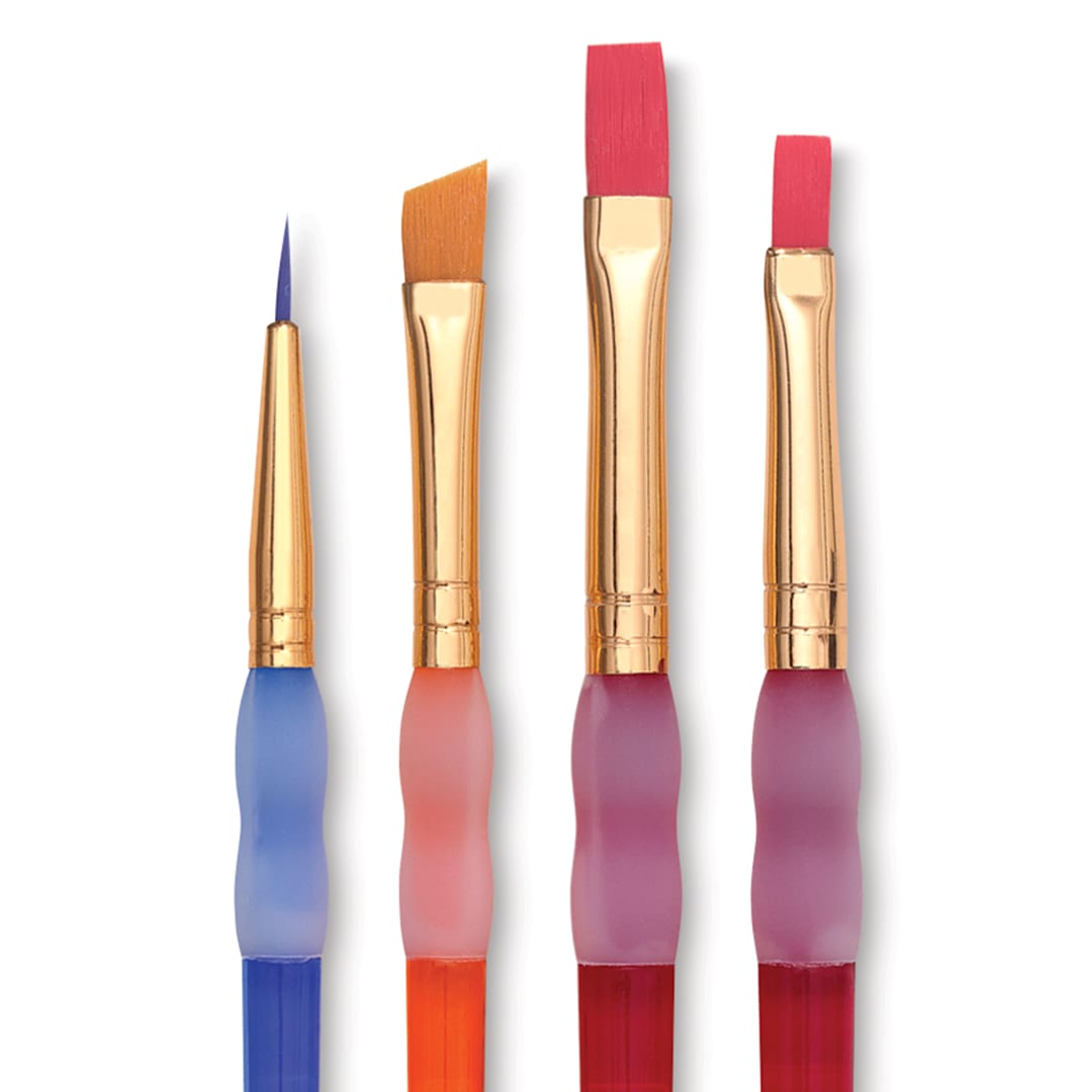 Open in modal - Royal & Langnickel Big Kid's Choice Lil' Grippers Synthetic Brushes - Beginner, Set of 4