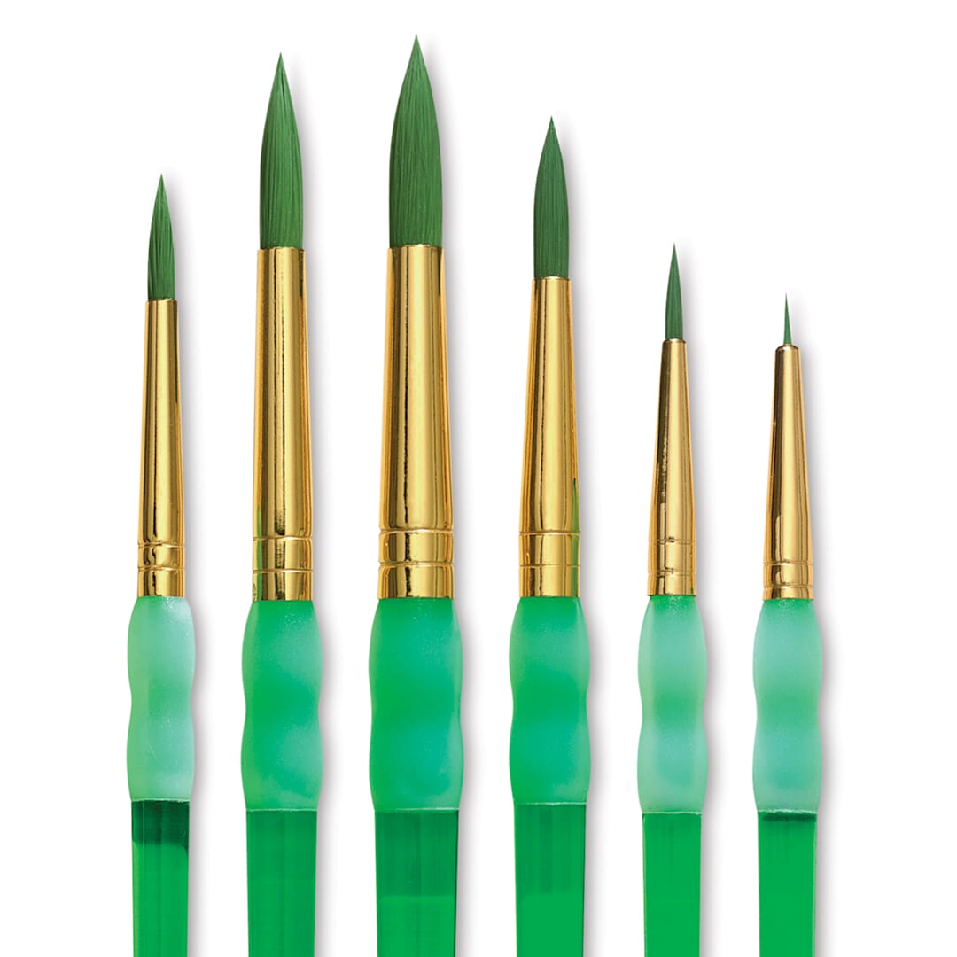 Open in modal - Royal & Langnickel Big Kid's Choice Lil' Grippers Synthetic Brushes - Deluxe Round, Set of 6