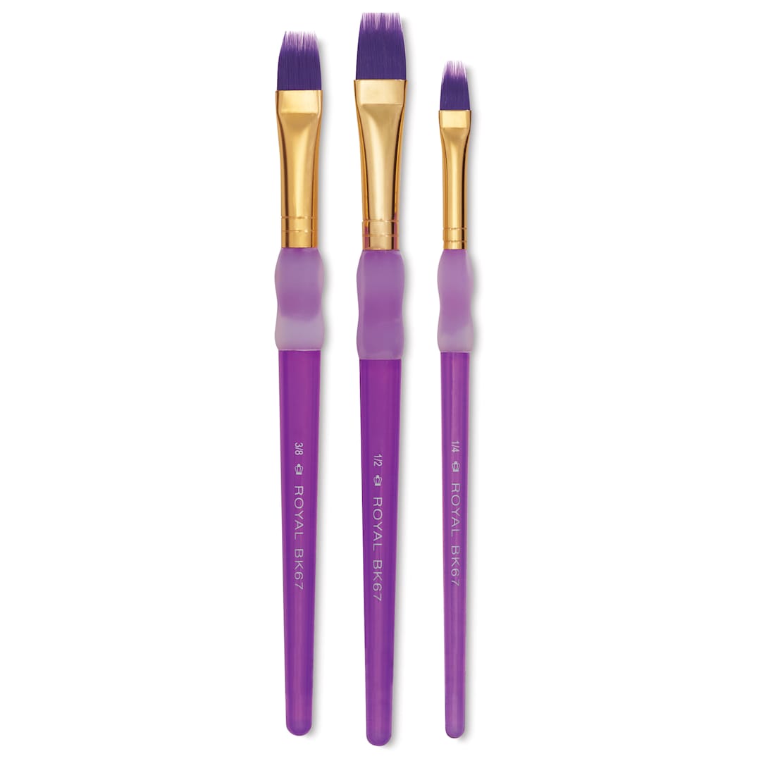 Open in modal - Royal & Langnickel Big Kid's Choice Lil' Grippers Synthetic Brushes - Comb, Set of 3