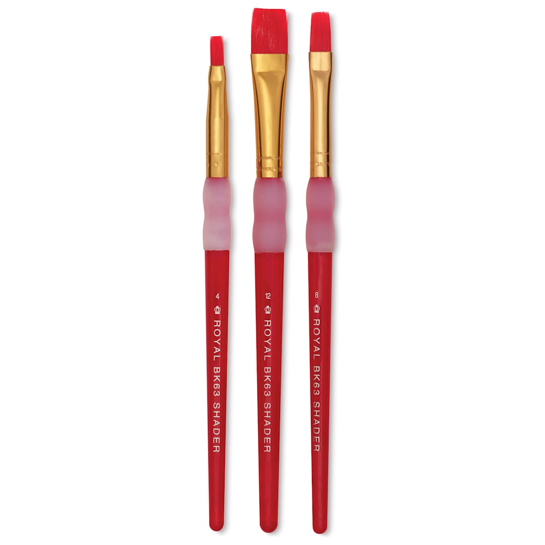 Open in modal - Royal & Langnickel Big Kid's Choice Lil' Grippers Synthetic Brushes - Shader, Set of 3