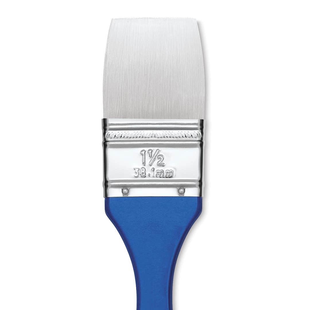 Open in modal - Summit Series 6850 White Soft Synthetic Brushes - Closeup of Flat Wash Brush