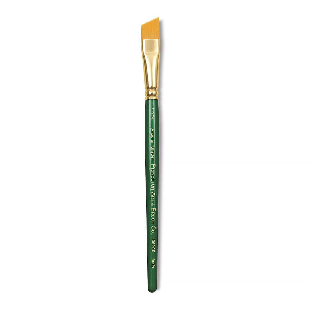 Open in modal - Princeton Good Synthetic Golden Taklon Brush - Angle Shader, Short Handle, Size 1/2"