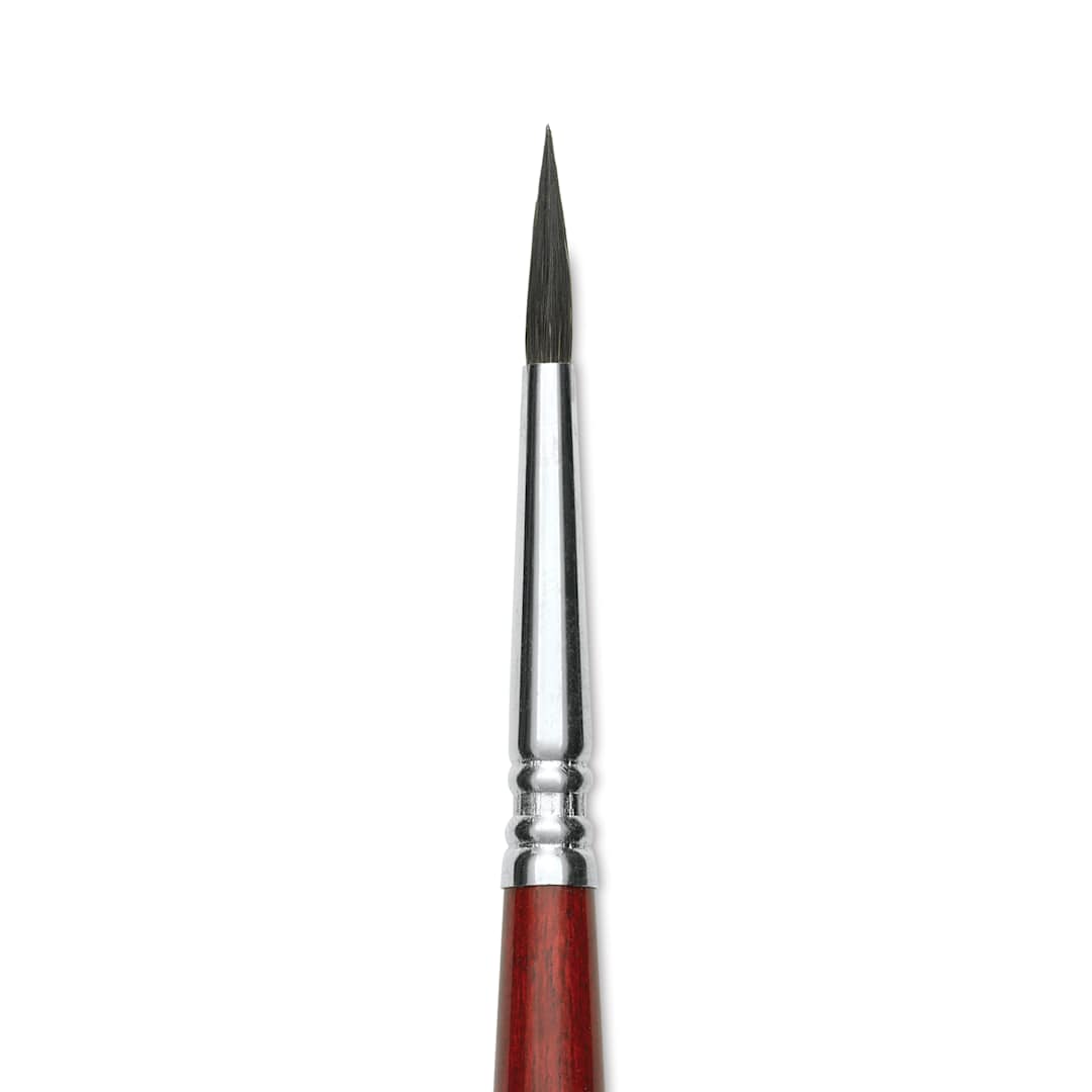 Open in modal - Escoda Aquario Squirrel Hair Brush - Round, Short Handle, Size 4, close-up