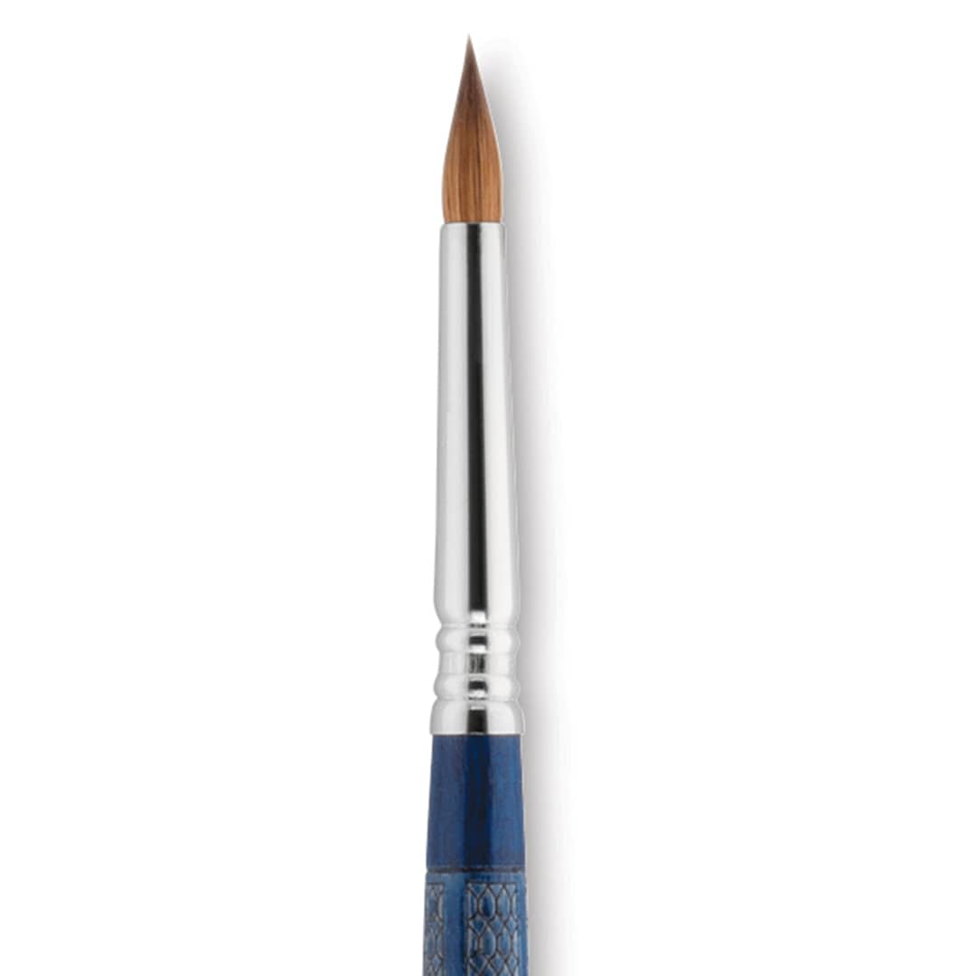 Open in modal - Escoda Optimo Kolinsky Sable Brush - Detailer Round, Short Handle, Size 8 close up