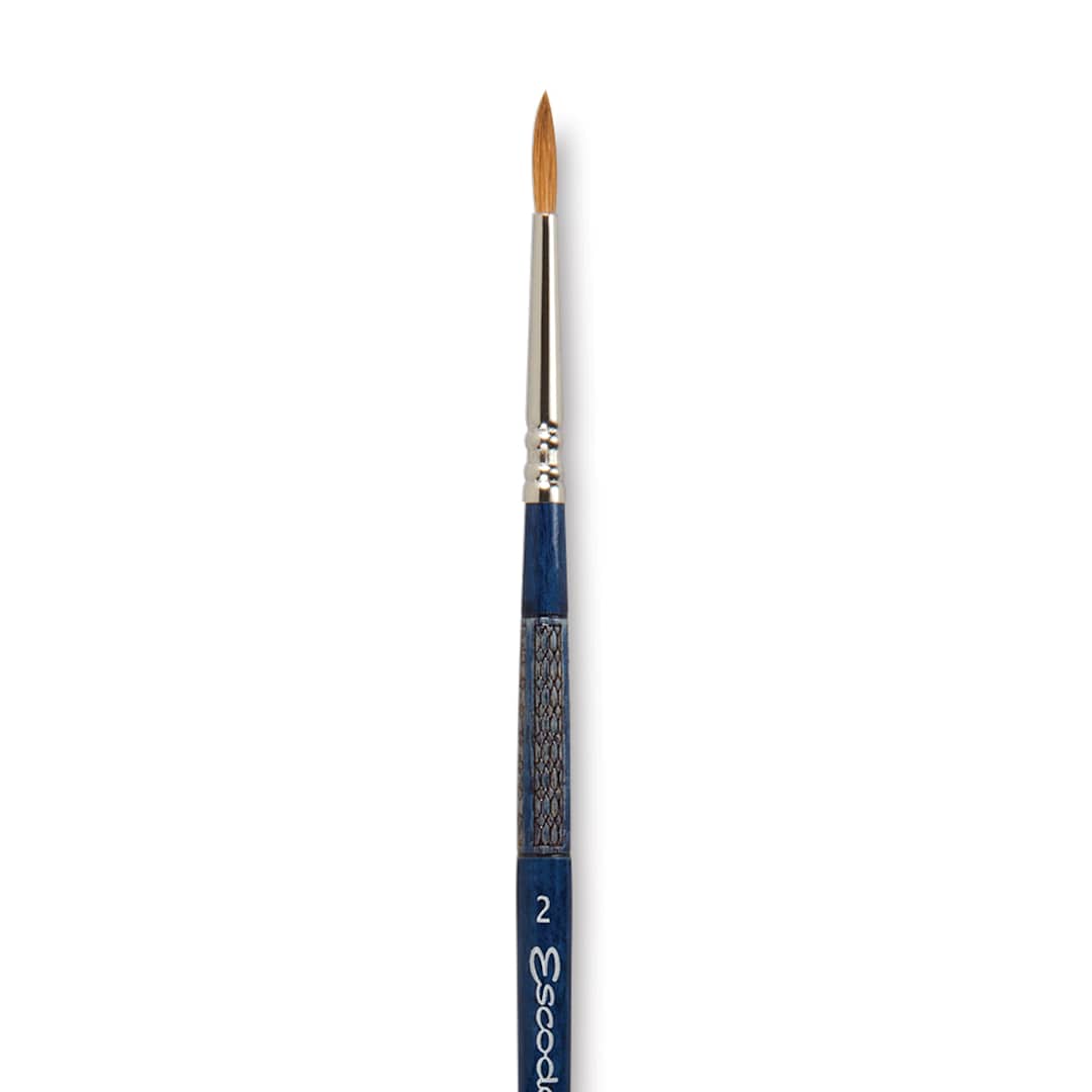Open in modal - Escoda Optimo Kolinsky Sable Brush - Pointed Round, Short Handle, Size 2