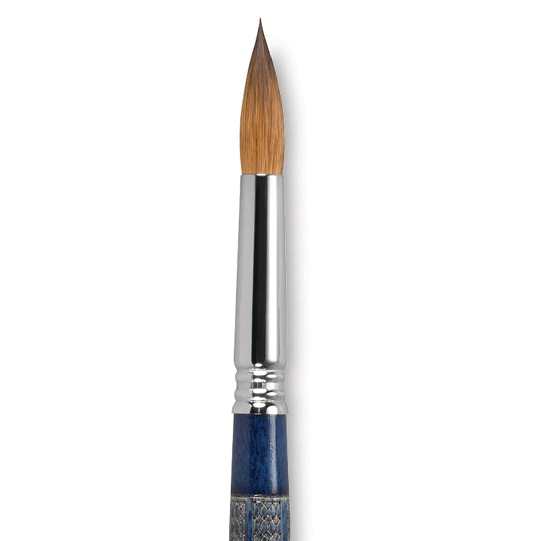 Open in modal - Escoda Optimo Kolinsky Sable Brush - Pointed Round, Short Handle, Size 16 close up