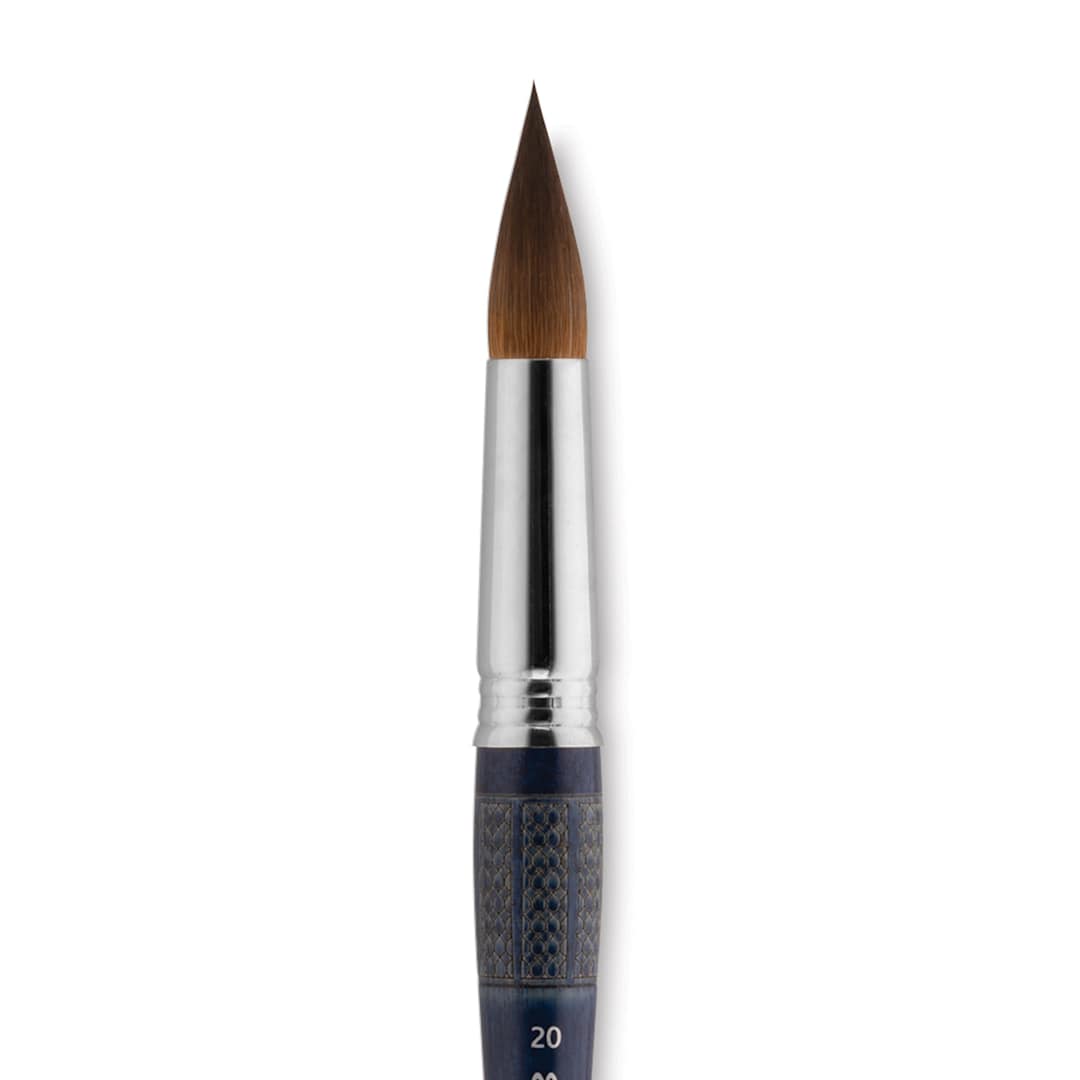 Open in modal - Escoda Optimo Kolinsky Sable Brush - Pointed Round, Short Handle, Size 20