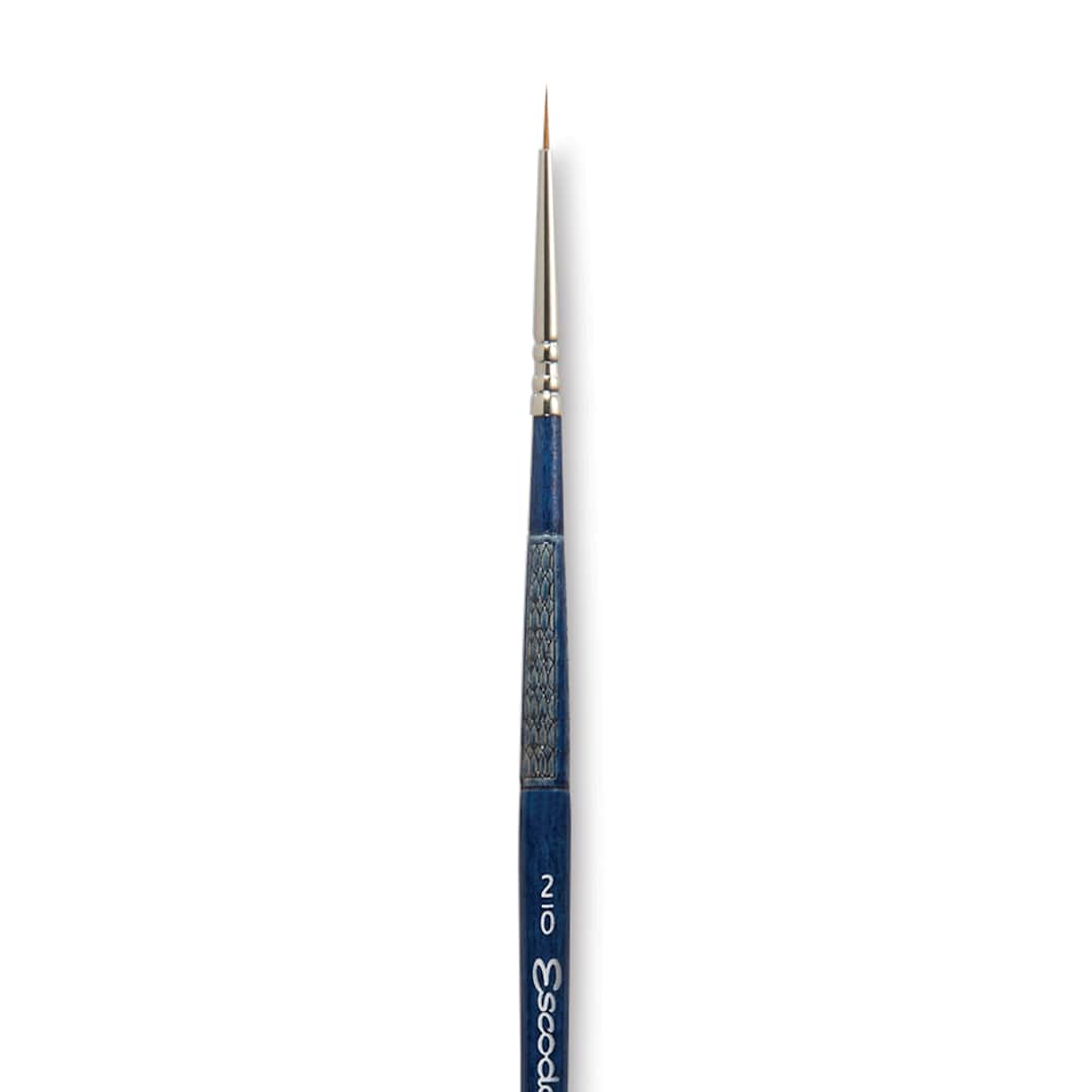 Open in modal - Escoda Optimo Kolinsky Sable Brush - Pointed Round, Short Handle, Size 2/0