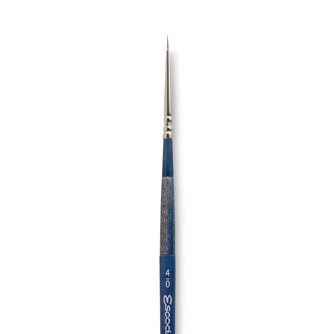 Open in modal - Escoda Optimo Kolinsky Sable Brush - Pointed Round, Short Handle, Size 4/0