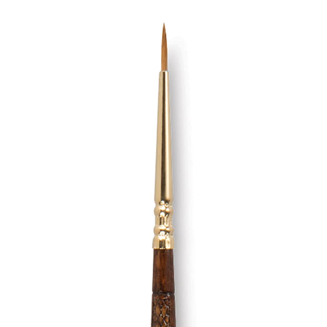 Open in modal - Escoda Reserva Kolinsky-Tajmyr Sable Brush - Pointed Round, Short Handle, Size 0 (close-up)