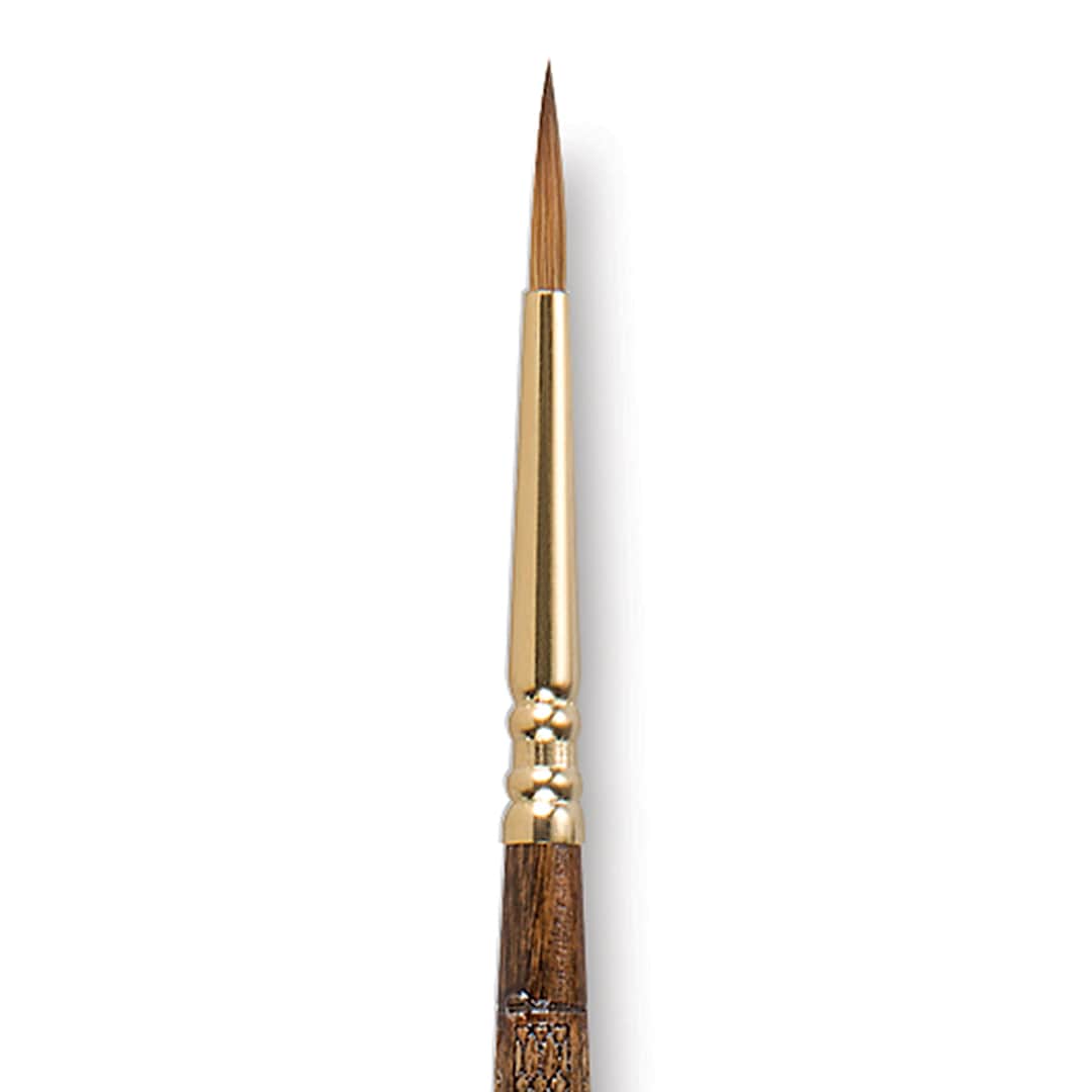 Open in modal - Escoda Reserva Kolinsky-Tajmyr Sable Brush - Pointed Round, Short Handle, Size 2 (close-up)