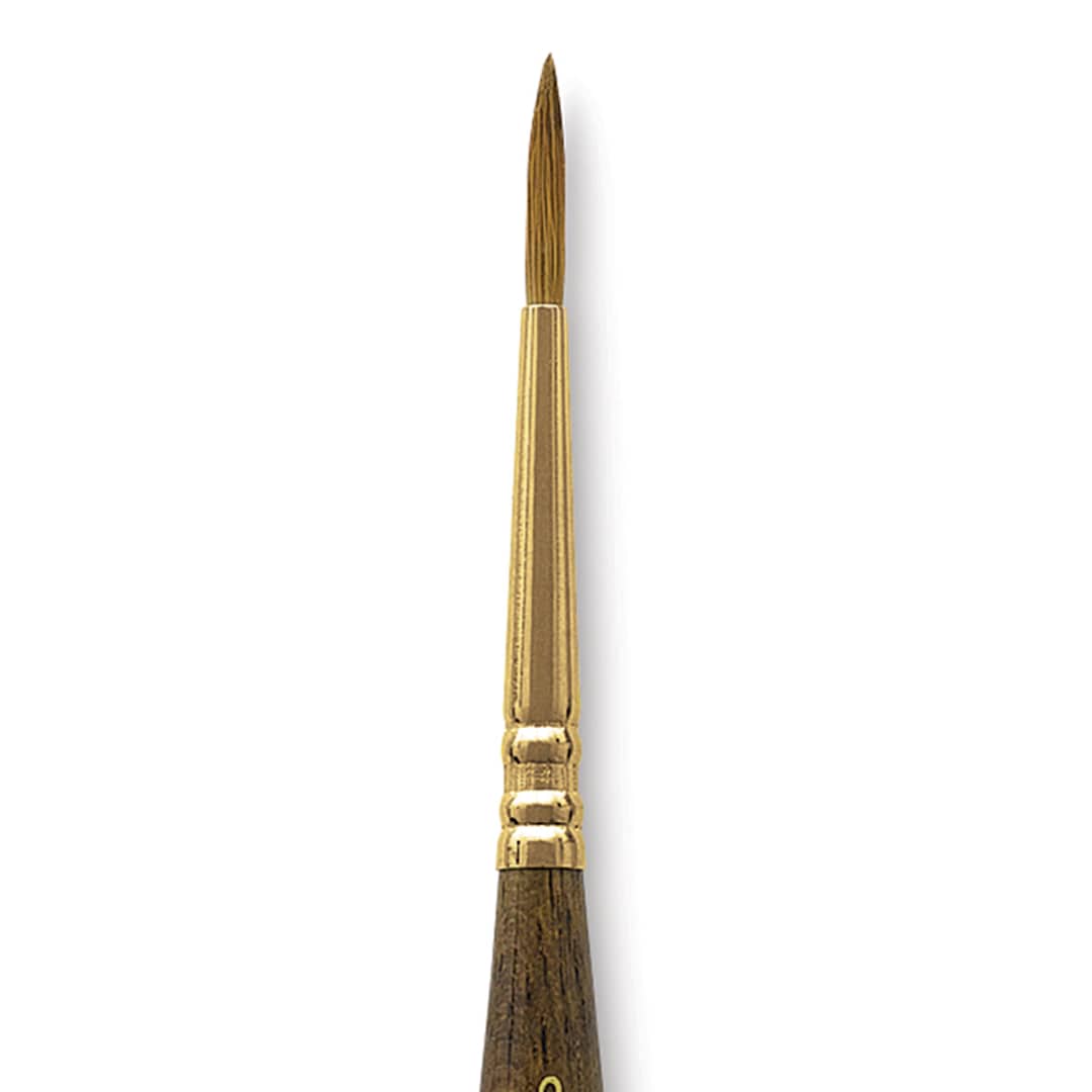 Open in modal - Escoda Reserva Kolinsky-Tajmyr Sable Brush - Pocket Round, Short Handle, Size 2 (close-up)