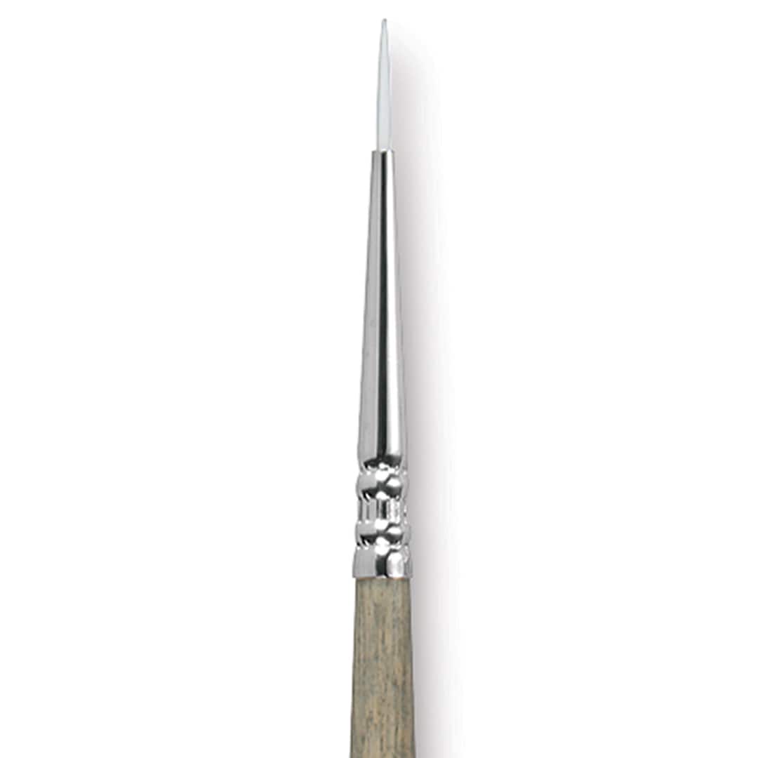Open in modal - Escoda Perla Toray White Synthetic Brush - Round, Short Handle, Size 0 close up